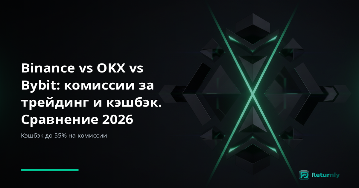Binance vs OKX vs Bybit: комиссии за трейдинг и кэшбэк. Сравнение 2026
